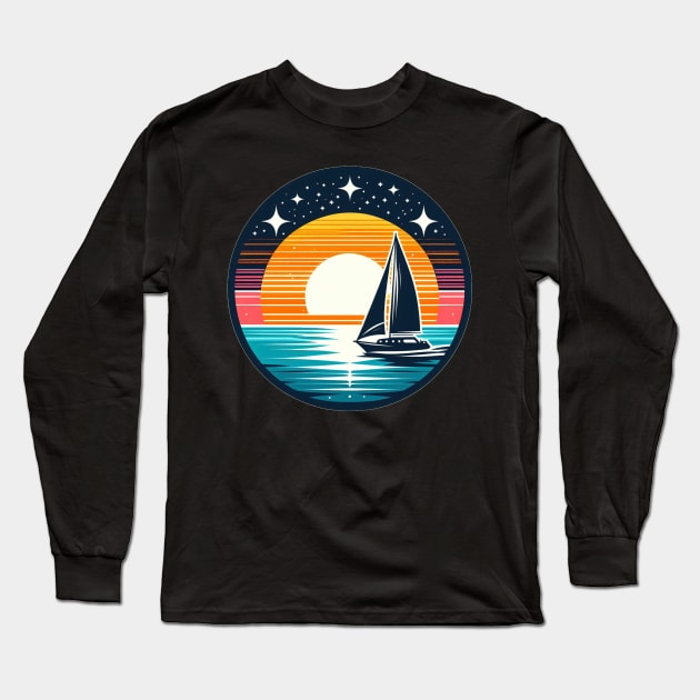 Sunset Sailing - Sailing for Nautical Enthusiasts Long Sleeve T-Shirt by CP6Design